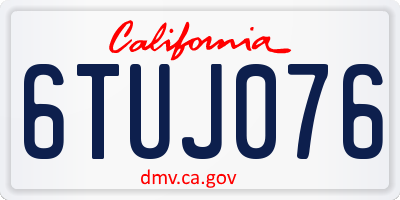 CA license plate 6TUJ076