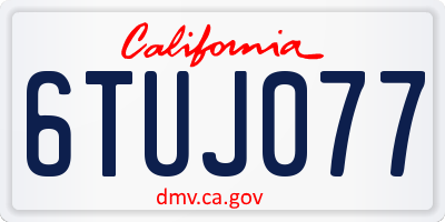 CA license plate 6TUJ077