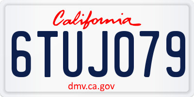 CA license plate 6TUJ079