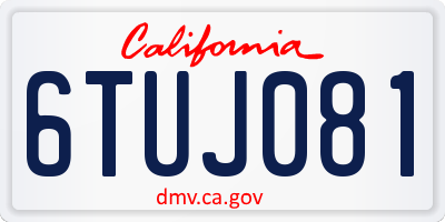 CA license plate 6TUJ081