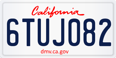 CA license plate 6TUJ082