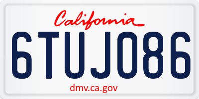 CA license plate 6TUJ086