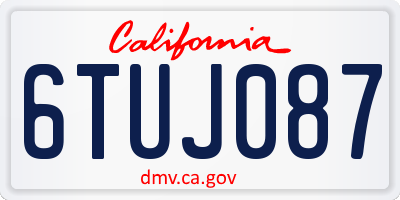 CA license plate 6TUJ087