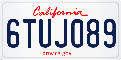 CA license plate 6TUJ089