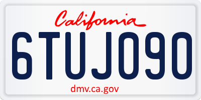 CA license plate 6TUJ090