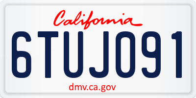 CA license plate 6TUJ091