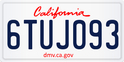 CA license plate 6TUJ093