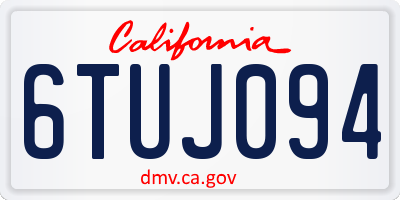 CA license plate 6TUJ094