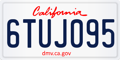 CA license plate 6TUJ095