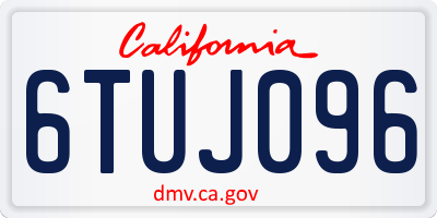 CA license plate 6TUJ096