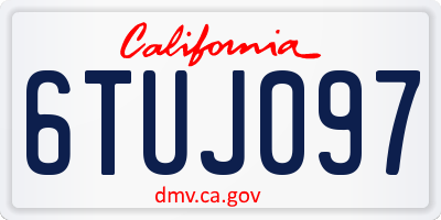 CA license plate 6TUJ097