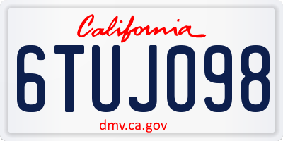 CA license plate 6TUJ098