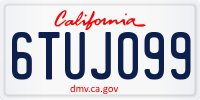 CA license plate 6TUJ099