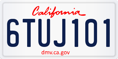 CA license plate 6TUJ101