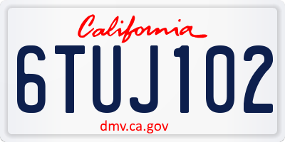 CA license plate 6TUJ102