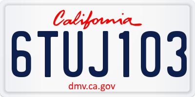 CA license plate 6TUJ103