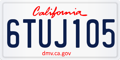 CA license plate 6TUJ105