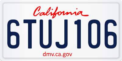 CA license plate 6TUJ106