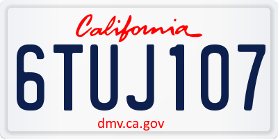 CA license plate 6TUJ107