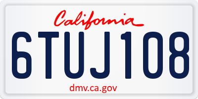 CA license plate 6TUJ108