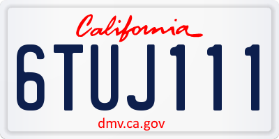 CA license plate 6TUJ111