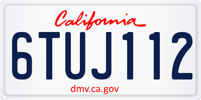 CA license plate 6TUJ112