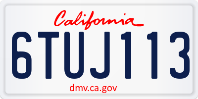 CA license plate 6TUJ113