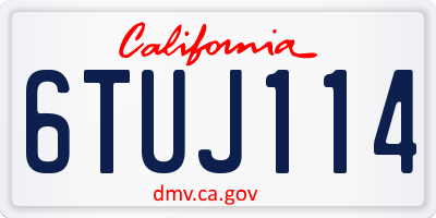 CA license plate 6TUJ114