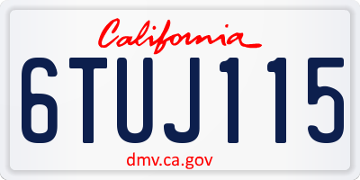 CA license plate 6TUJ115