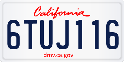 CA license plate 6TUJ116