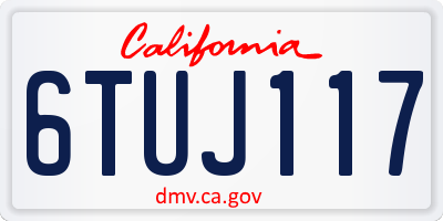 CA license plate 6TUJ117