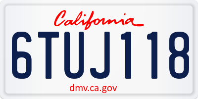 CA license plate 6TUJ118