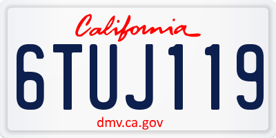 CA license plate 6TUJ119