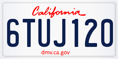 CA license plate 6TUJ120