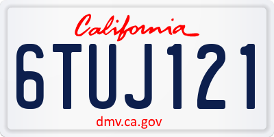 CA license plate 6TUJ121