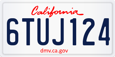 CA license plate 6TUJ124