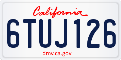 CA license plate 6TUJ126