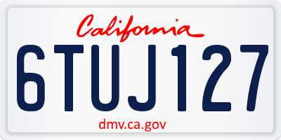 CA license plate 6TUJ127