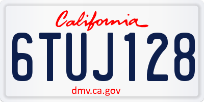 CA license plate 6TUJ128