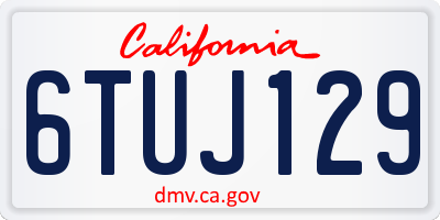 CA license plate 6TUJ129