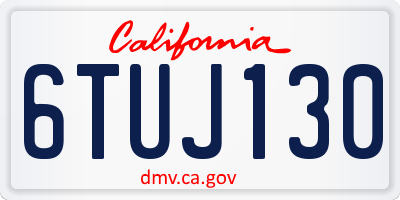 CA license plate 6TUJ130