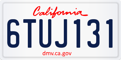 CA license plate 6TUJ131