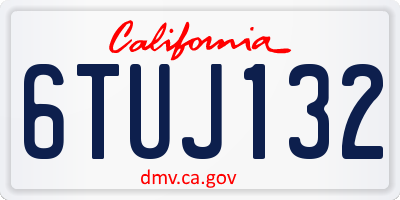 CA license plate 6TUJ132