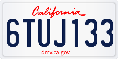 CA license plate 6TUJ133