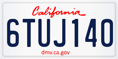 CA license plate 6TUJ140