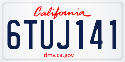 CA license plate 6TUJ141