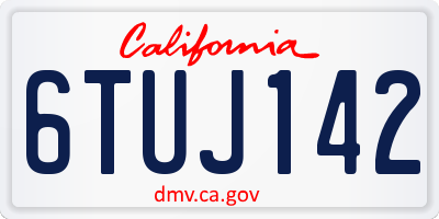 CA license plate 6TUJ142