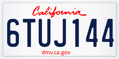 CA license plate 6TUJ144