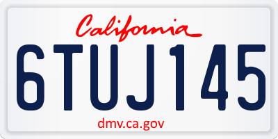 CA license plate 6TUJ145