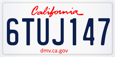 CA license plate 6TUJ147